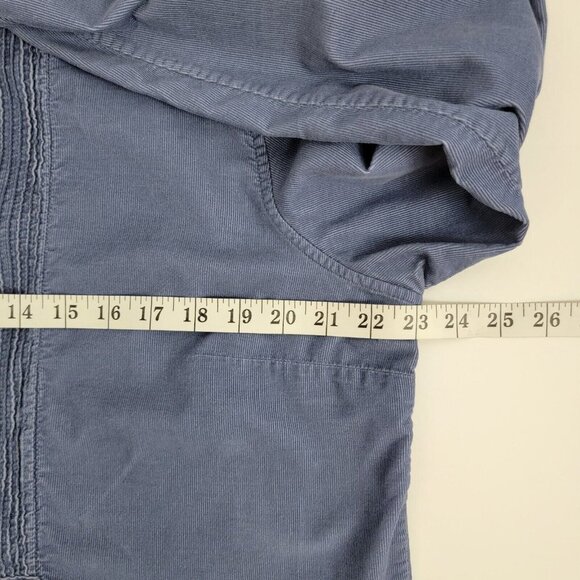 LL Bean Womens Pinwale Corduroy Babydoll Tunic L Smocked Relaxed Cottagecore 90s - Picture 8 of 12